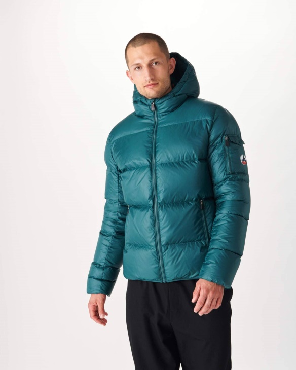 Jott Vert Fonce Extrem Kalte Daunenjacke Mit Kapuze Java