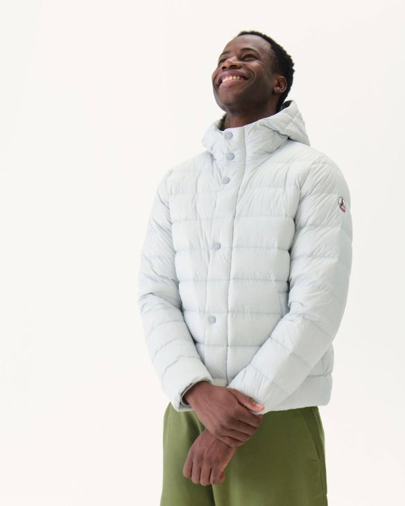 Weiche Graue Jorge Daunenjacke Mit Kapuze Jott