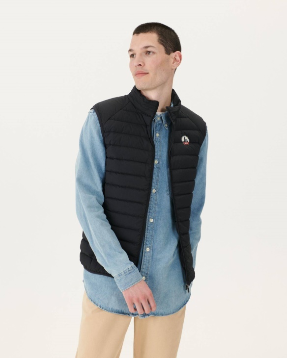 Jott Schwarze, ärmellose Daunenjacke Aus Arafo-Stretch