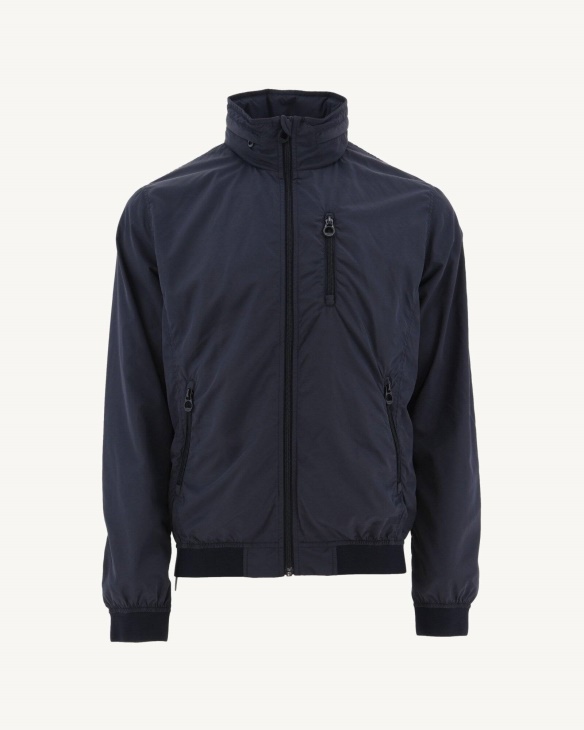 Marineblaue Oregon Jacke Mit Faltbarer Kapuze Jott