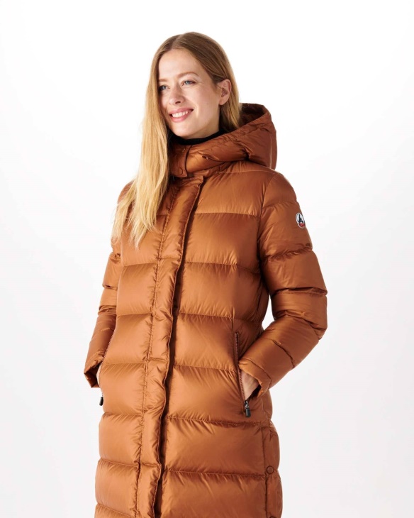 Jott Extrem Kalt Lange Daunenjacke Mit Kapuze Caramel Karachi
