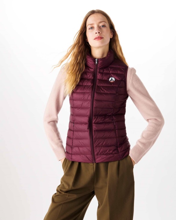 Leichte ärmellose Daunenjacke Aubergine Seda Jott