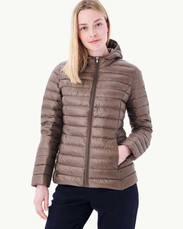 Jott Leichte Daunenjacke Mit Kapuze Taupe Cloe
