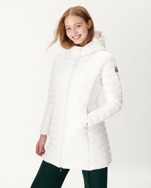 Jott Lange Daunenjacke Mit Kapuze Blanc Vero