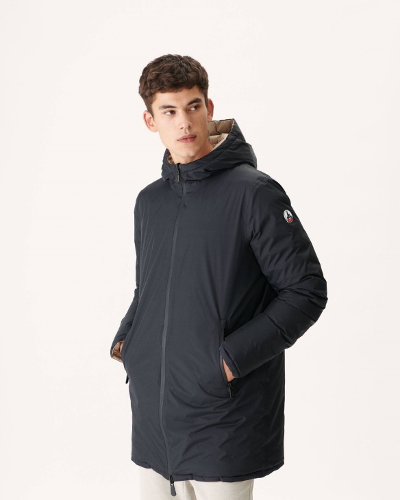 Schwarz/beige Wendbare Leichte Pufferjacke Amsterdam Jott